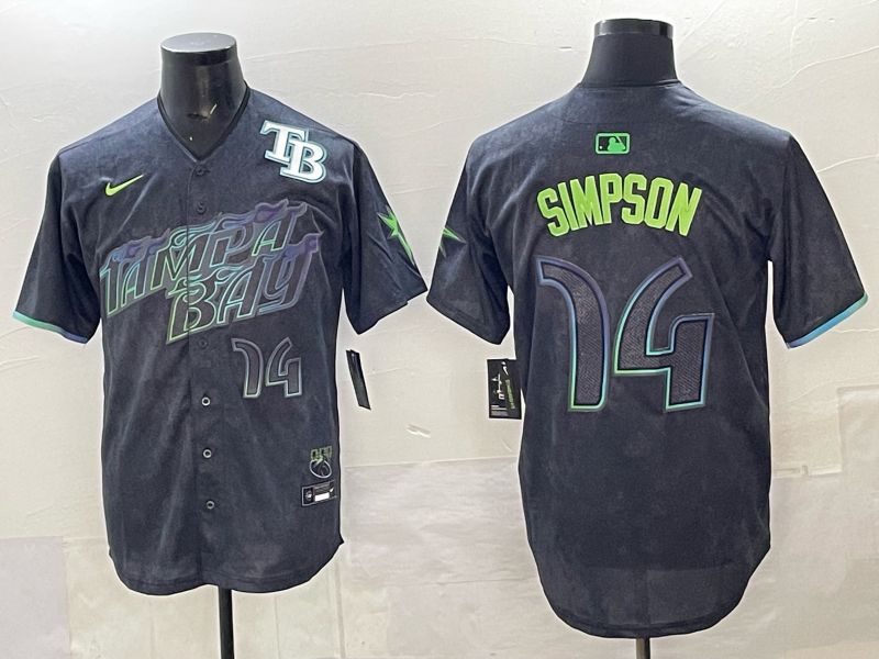 Men 2025 Tampa Bay Rays #14 Simpson Black City Edition Nike MLB Jersey 07